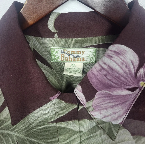 Tommy Bahama Tropical Floral 100% Silk Long Sleeve Sheer Button Down Shirt - Picture 4 of 13